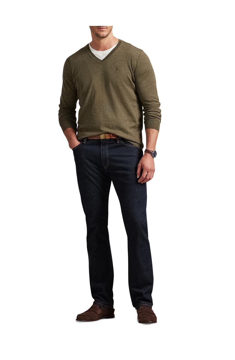 Polo Ralph Lauren Big & Tall V-Neck Merino Wool Sweater, Alternate, color, Cargo Olive Heather