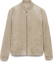 MANGO Faux Suede Bomber Jacket