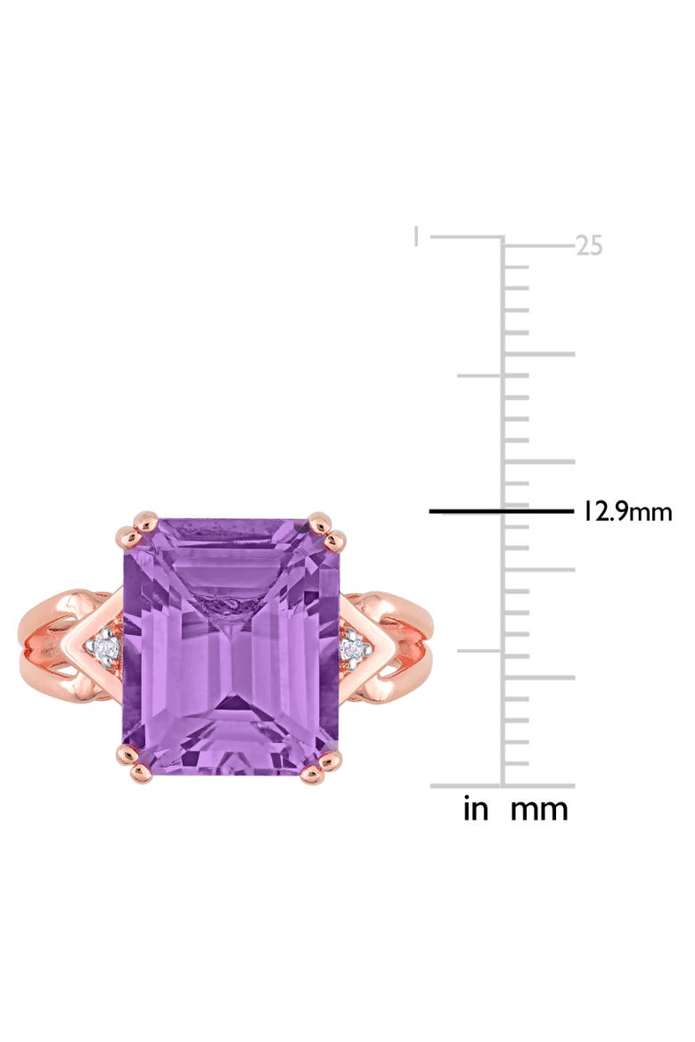 Gemstones & White Topaz Cocktail Ring, Alternate, color, Amethyst/Rose-Plated