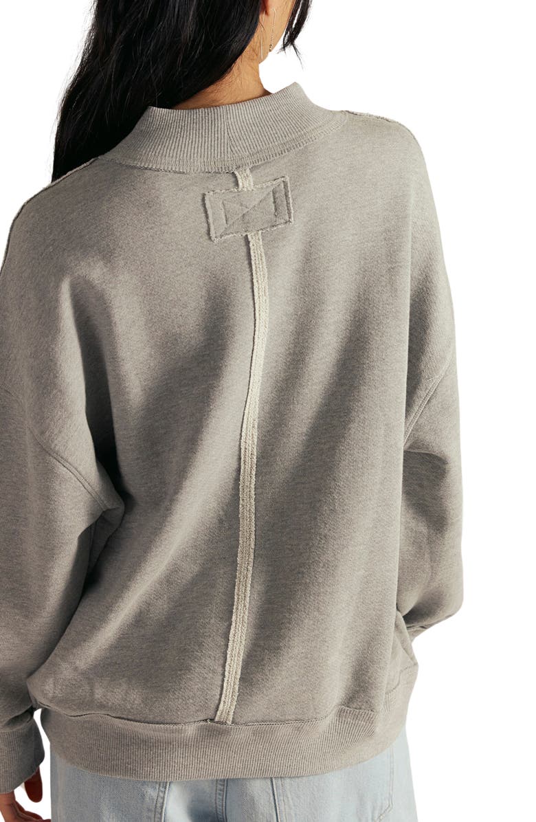 Free People Palm Springs Mock Neck Cotton Fleece Sweatshirt, Alternate, color, Heather Grey