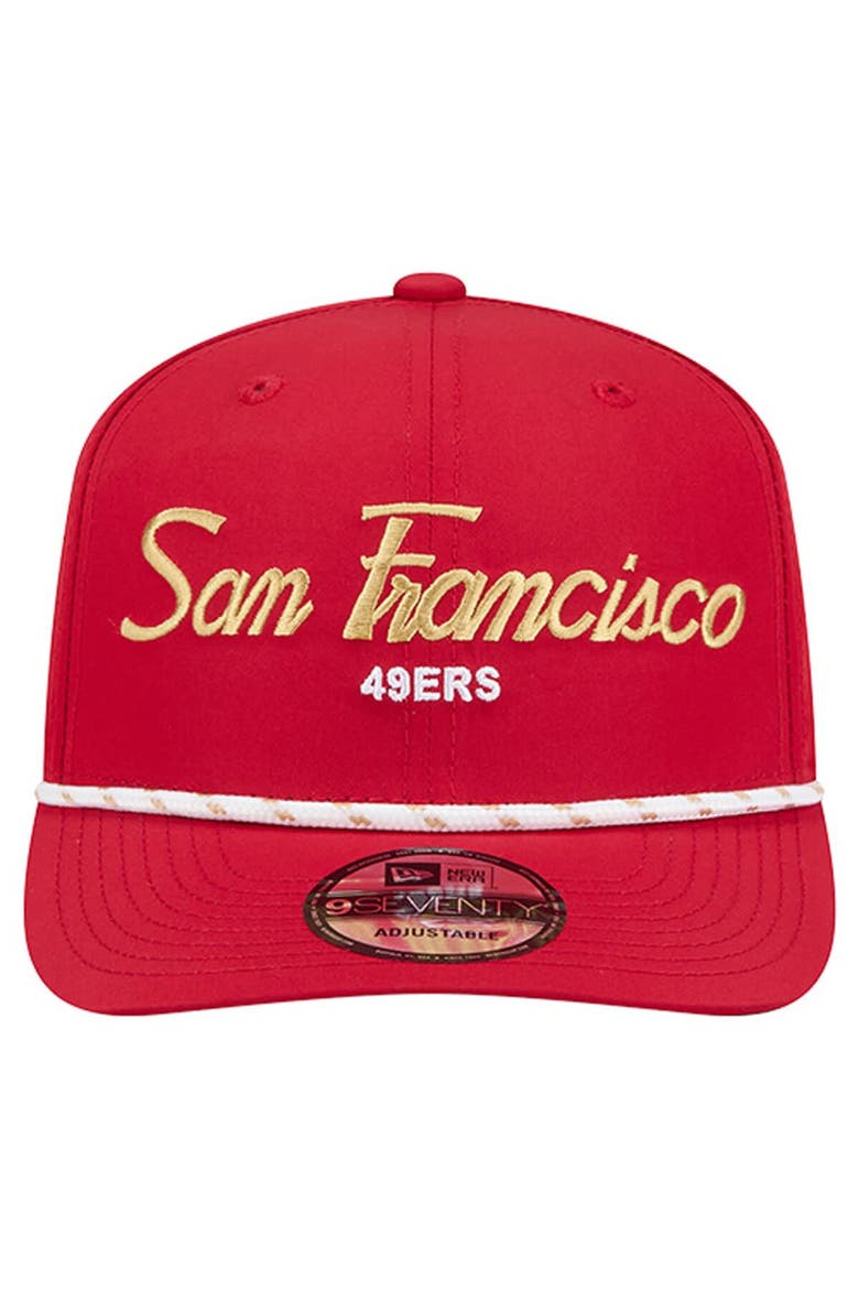 Men's New Era Scarlet San Francisco 49ers Script 9SEVENTY Adjustable Hat, Alternate, color, Scarlet