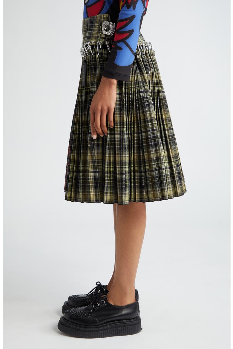 Green Wood Tartan Skirt, Alternate, color, MULTI TARTAN