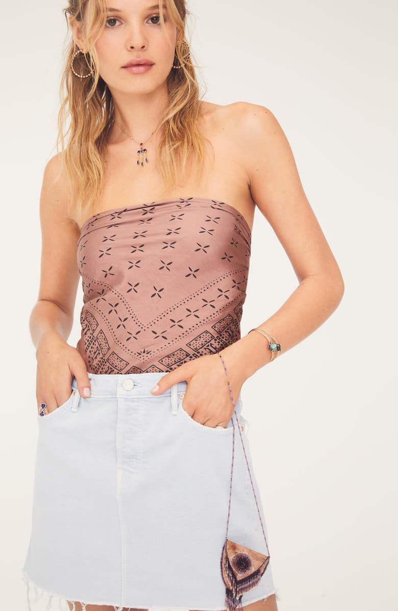 MOTHER Cutoff Denim Mini Skirt, Alternate, color, 