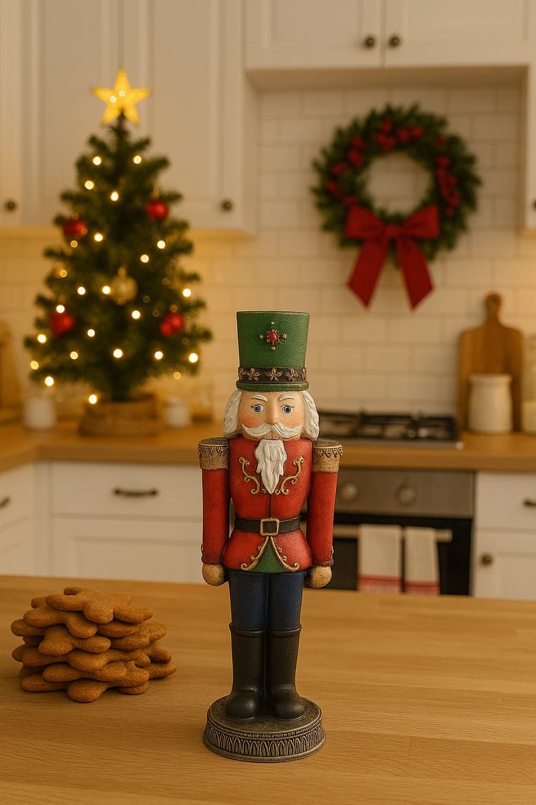 Lg Nutcracker Decorative Figurine, Alternate, color, Black