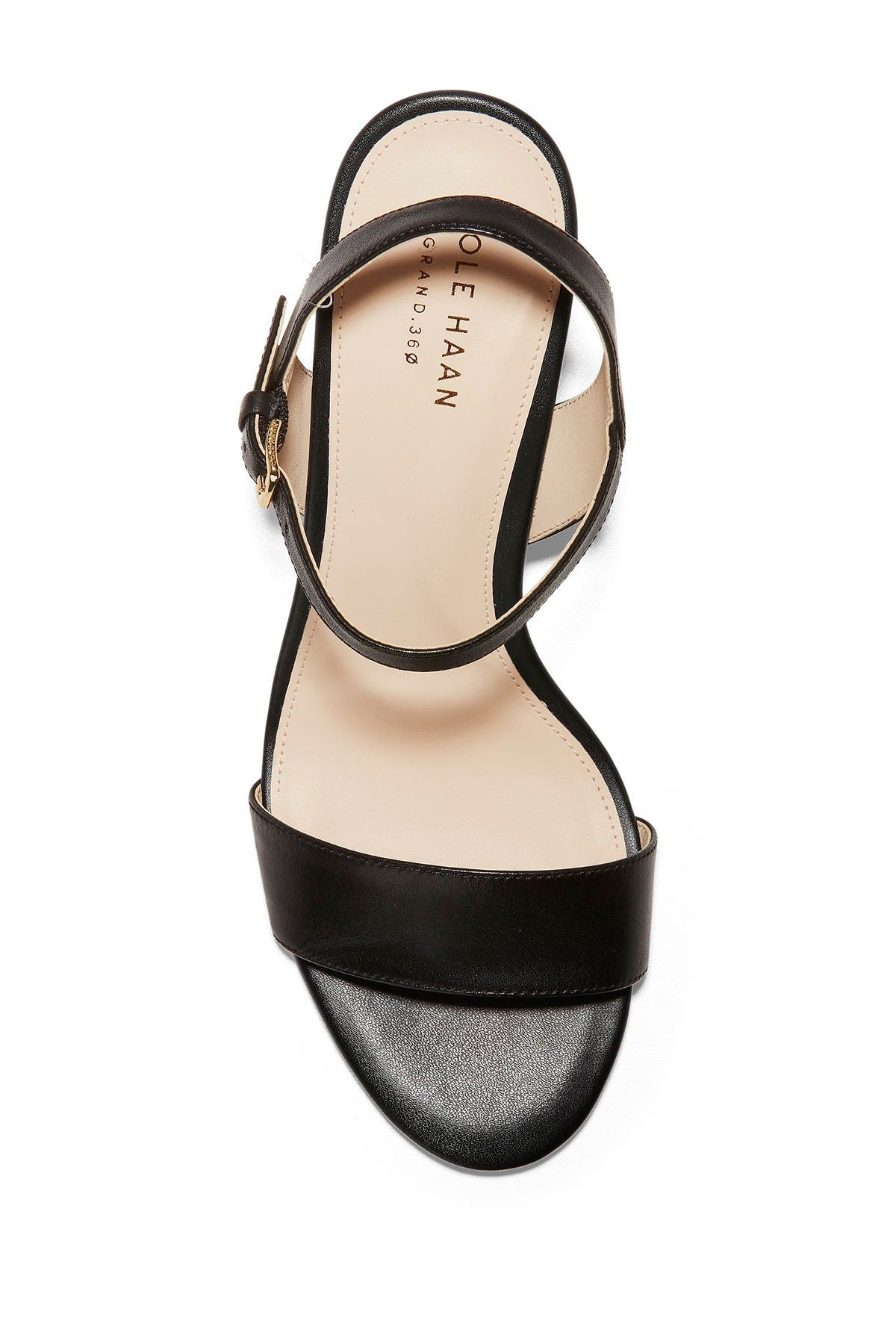 Cole Haan Josie Block Heel Sandal, Alternate, color, Black Leather / Woven