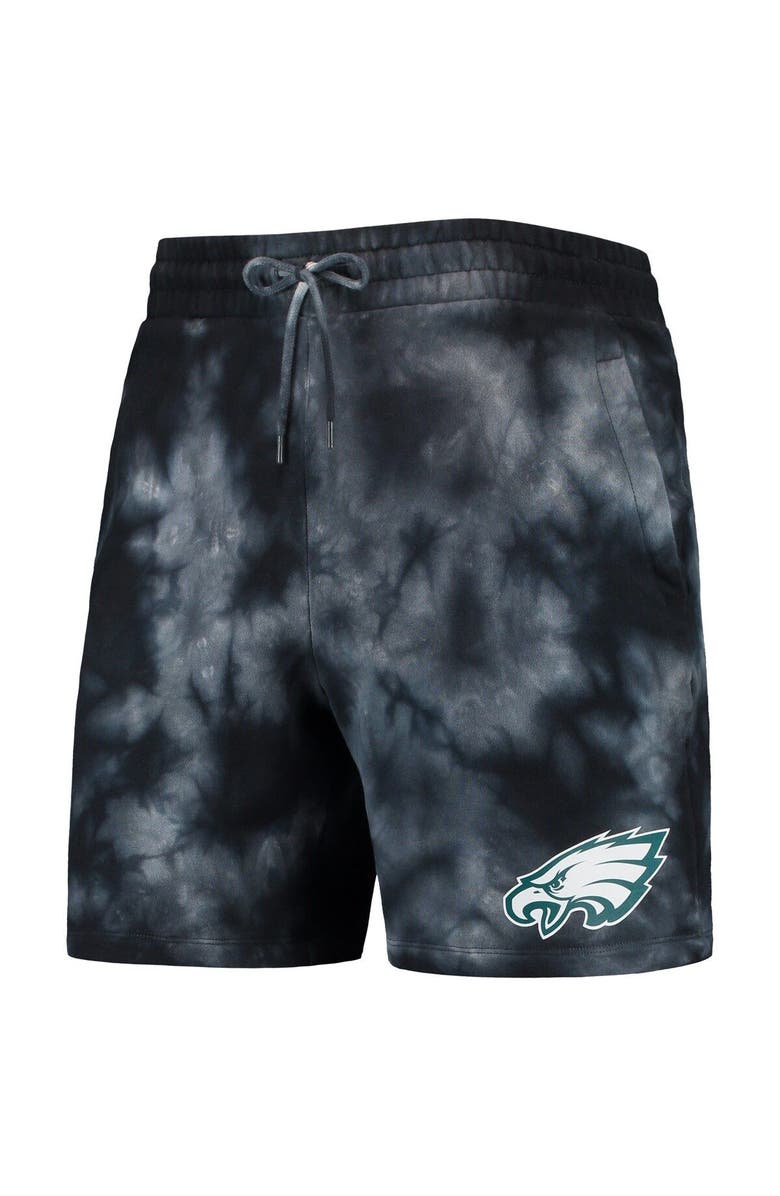 New Era Men's New Era Black Philadelphia Eagles Tie-Dye Shorts, Alternate, color,