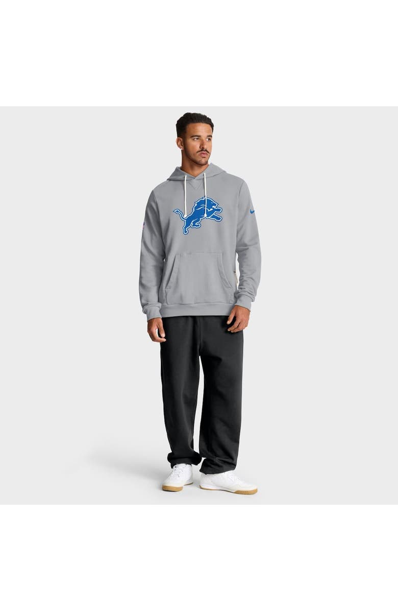 Nike Men's Nike Gray Detroit Lions Sideline Standard Issue Initial Home Dri-FIT Hoodie, Alternate, color, Gray