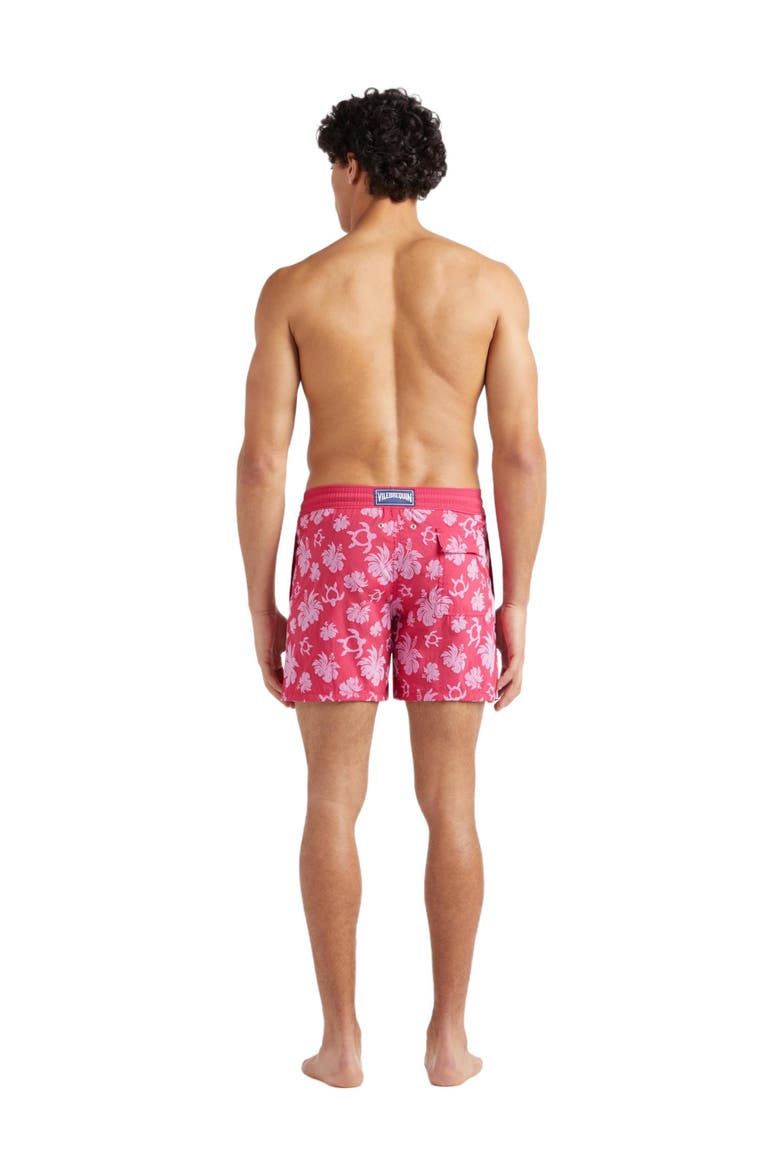 Men's Turtle Heart Flocked Swim Shorts, Alternate, color, GROSEILLE