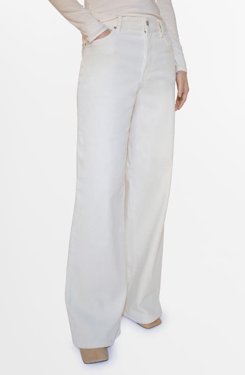 Women's Ivory Corduroy Pants | Nordstrom
