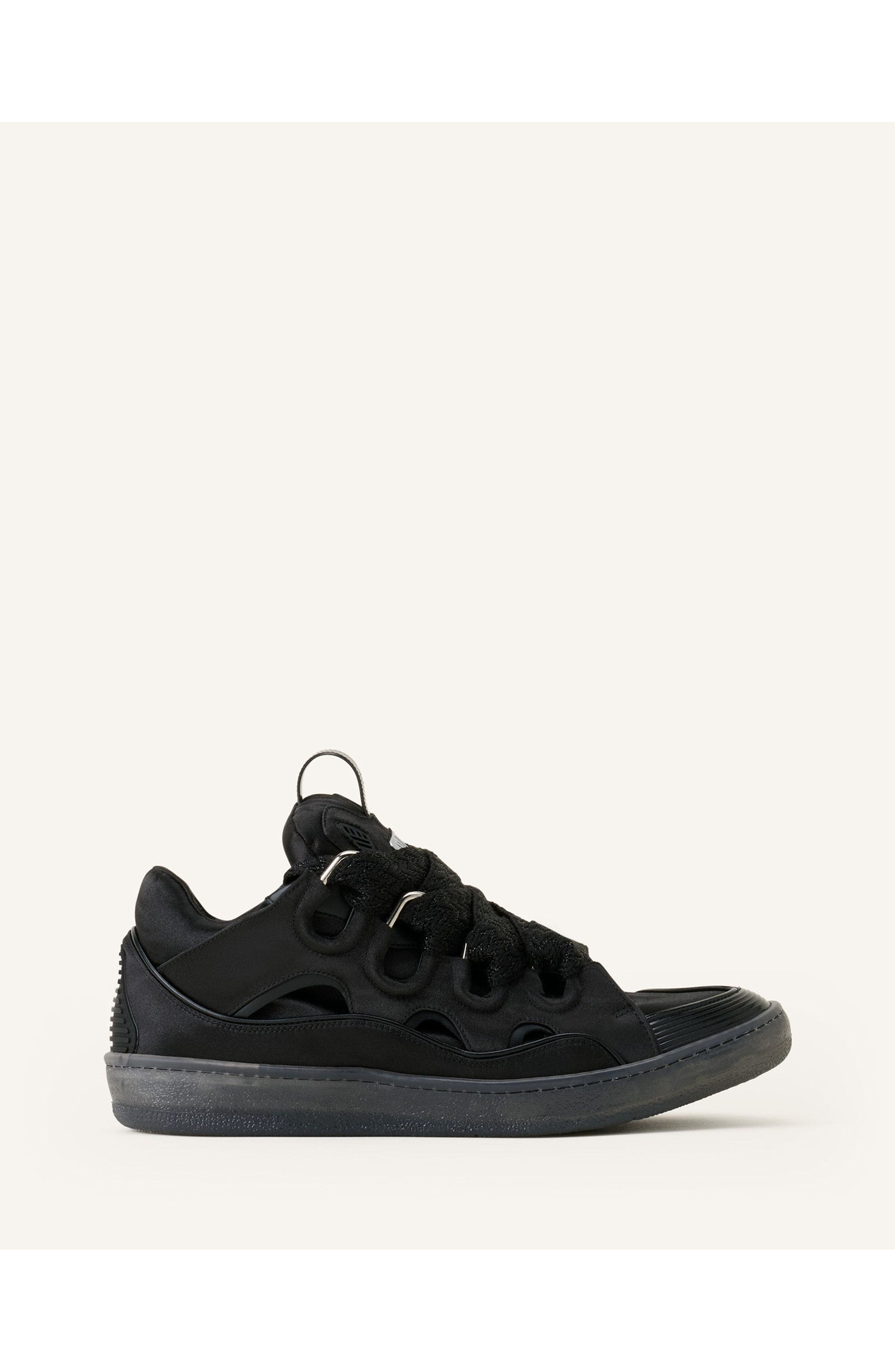 Lanvin Curb Sneakers In Satin, Main, color, Black