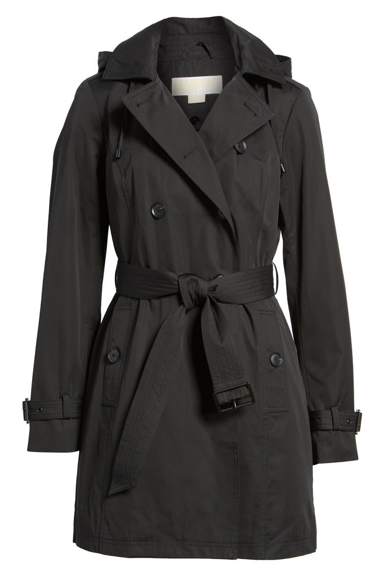 Belted Parka Jacket, Alternate, color, BLACK