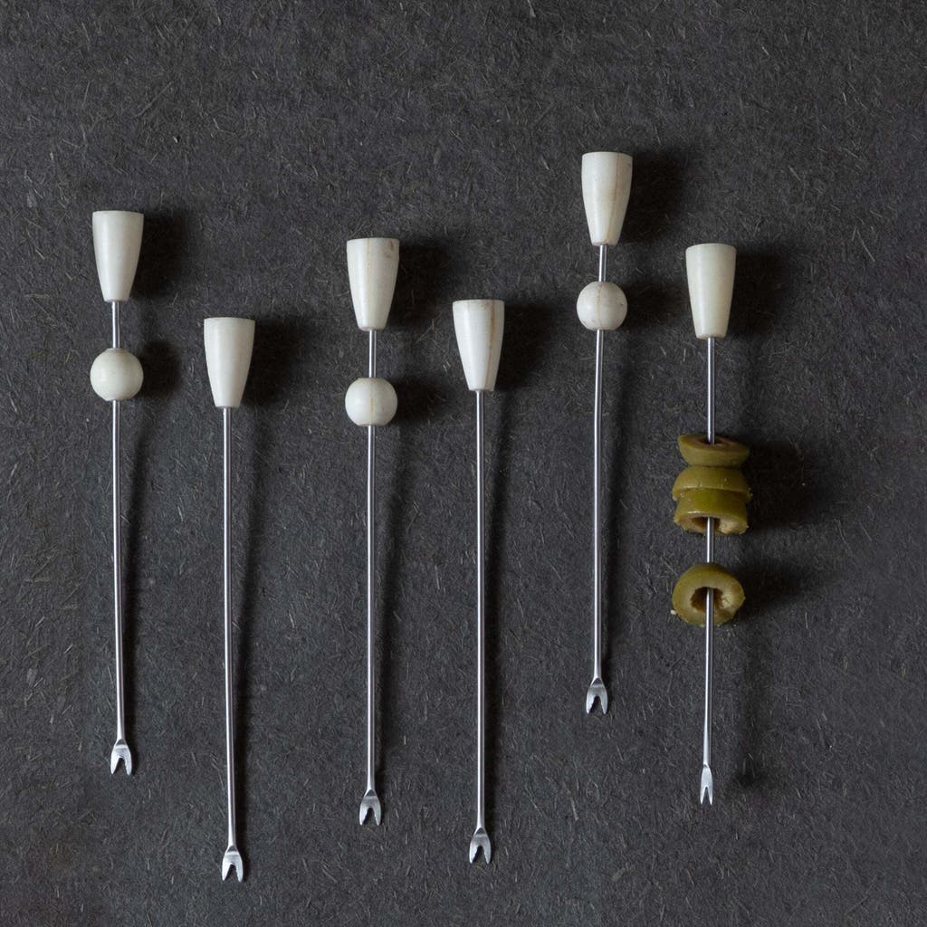 The Collective Home Blanco Cocktail Picks Assorted - Set of 6 in White  product