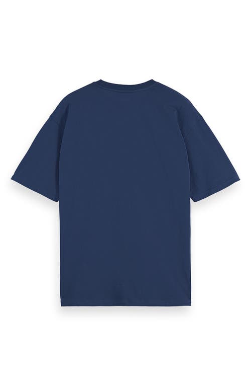 Scotch & Soda Relaxed Fit Cotton T-shirt In Atlantic Blue