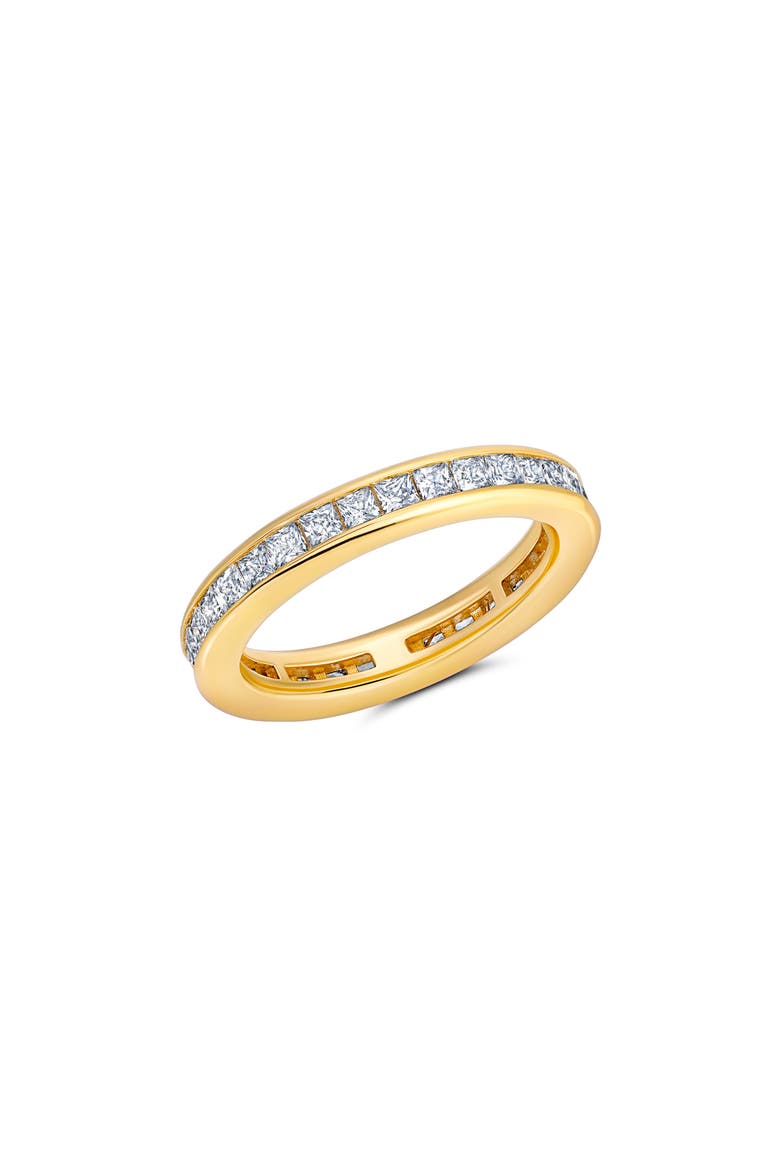 Princess Cut Cubic Zirconia Eternity Ring, Main, color, GOLD