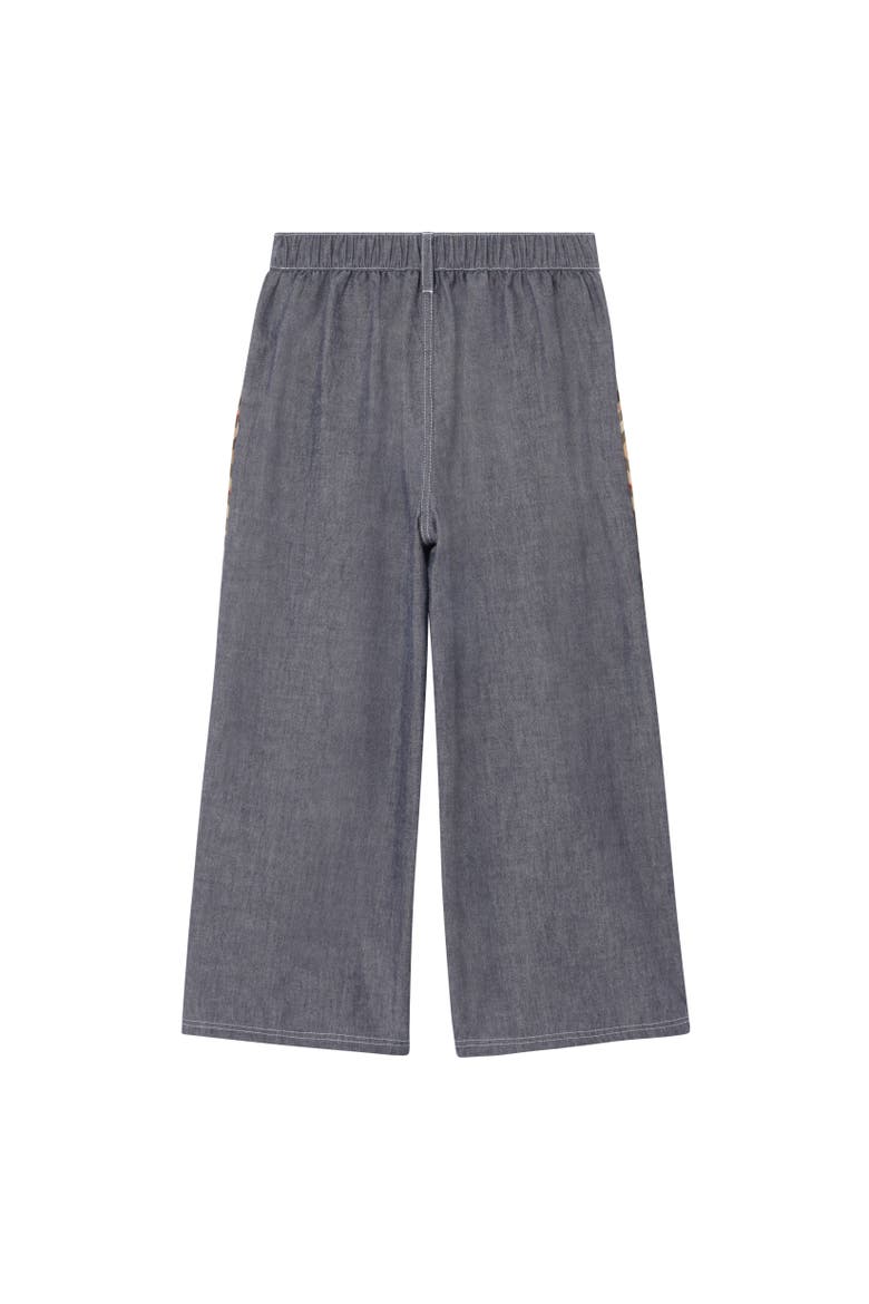 Cotton Chambray Trousers, Alternate, color, Damson blue melange
