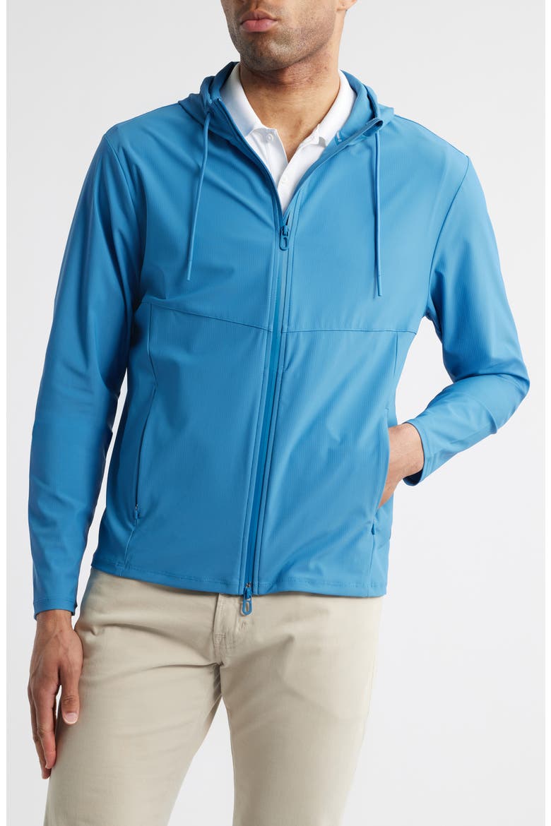 Marshal Stretch Nylon Hooded Jacket, Alternate, color, BARRELS BLUE