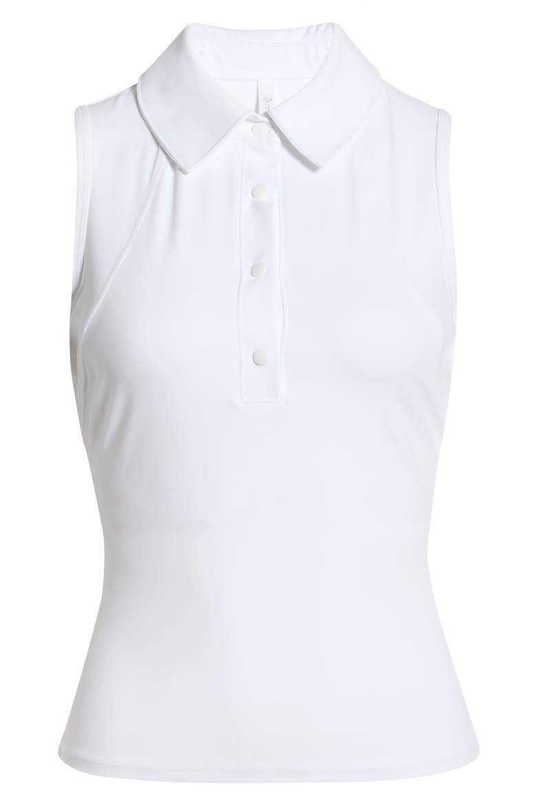 Cloud Club Sleeveless Polo Top, Alternate, color, BRILLIANT WHITE