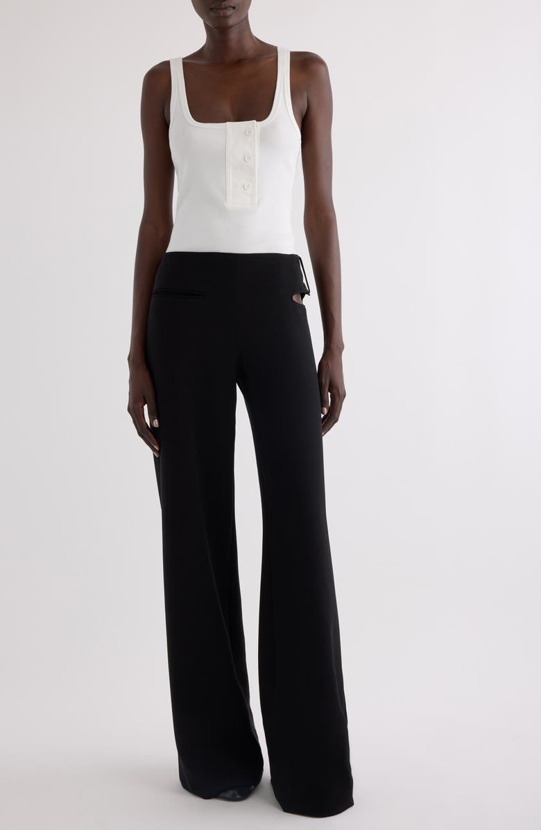 Courrèges Oblique Snaps '90s Rib Tank, Alternate, color, Heritage White