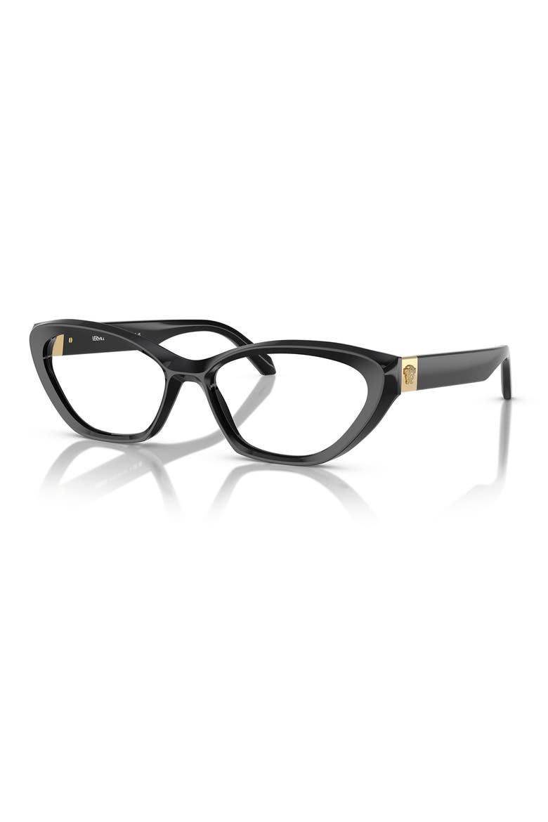 53mm Cat Eye Optical Glasses, Alternate, color, BLACK