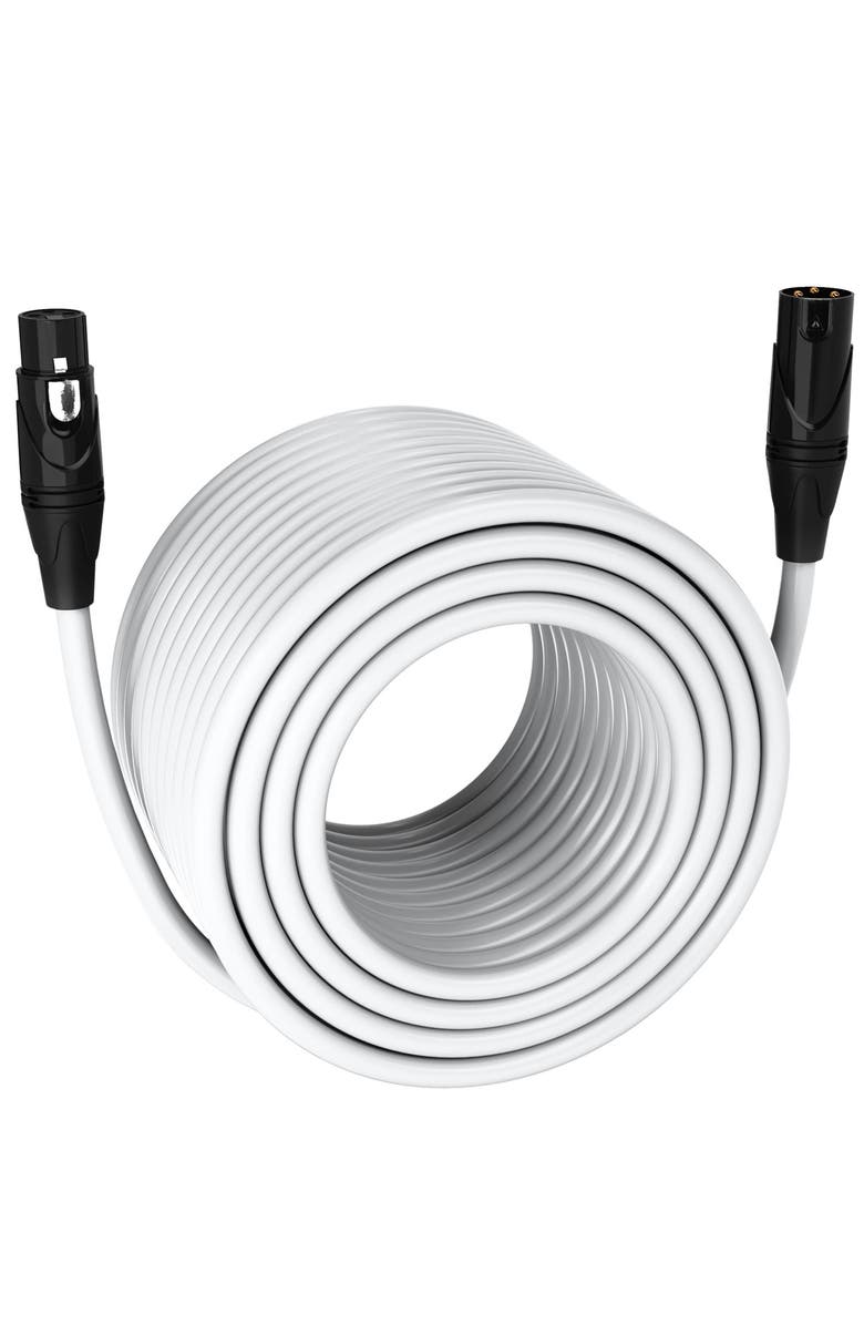 Lyxpro 300 ft Balanced XLR Cable, Male to Female, 3 Pin Microphone Cable, Main, color, White