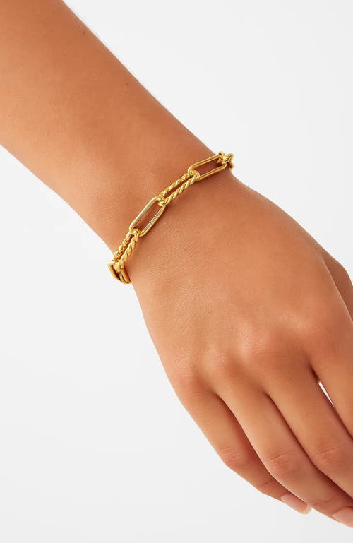 Hollywood Sensation Sienna Adjustable Paperclip Chain Stackable Bracelet In Gold