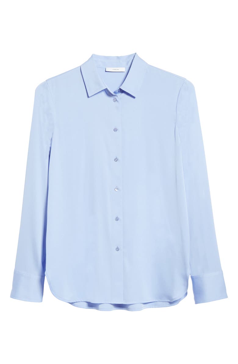 Vince Slim Fit Stretch Silk Shirt, Alternate, color,