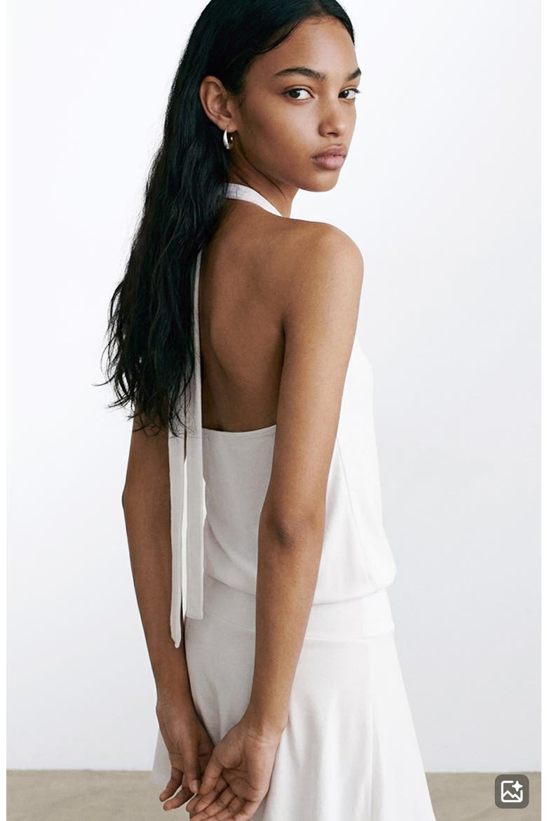 Asymmetric Sleeveless Minidress, Alternate, color, WHITE