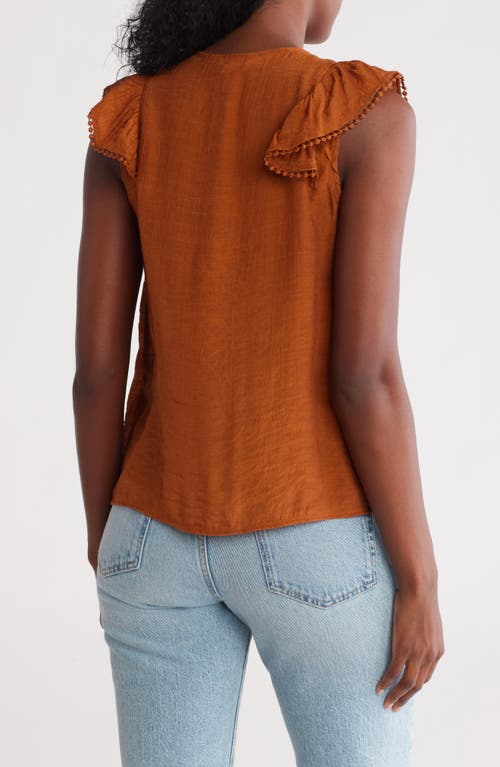 NANETTE LEPORE NANETTE LEPORE FLUTTER SLEEVE BUTTON-UP SHIRT 
