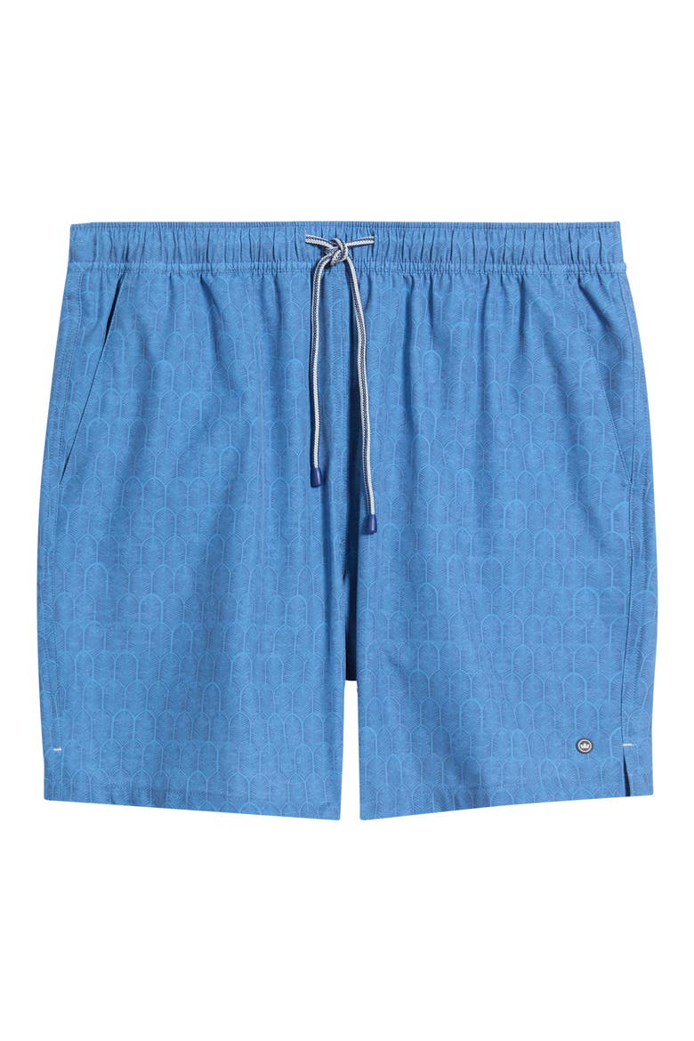 Island Palms Swim Trunks, Alternate, color, BLUE PEARL
