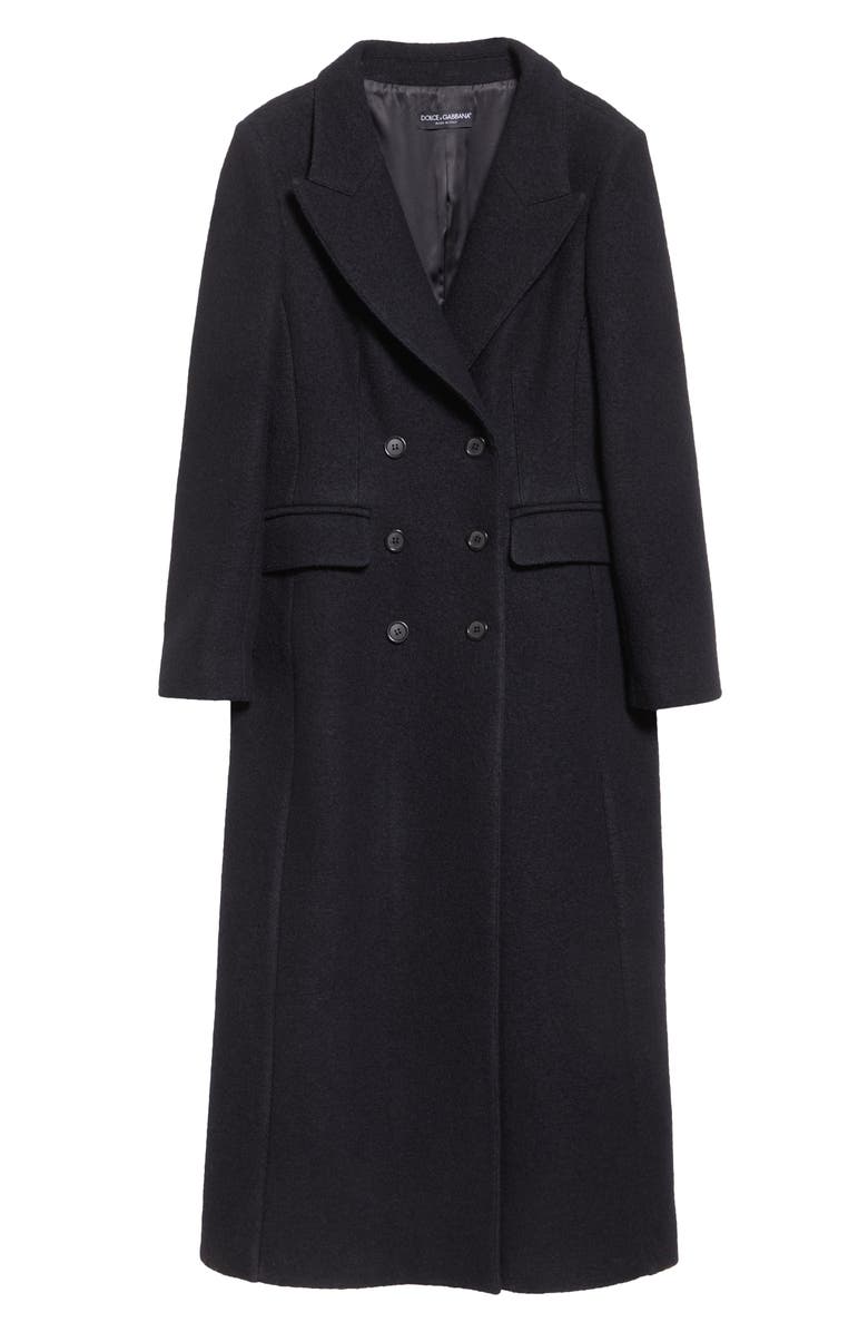 Dolce&Gabbana Double Breasted Virgin Wool Coat, Main, color, 