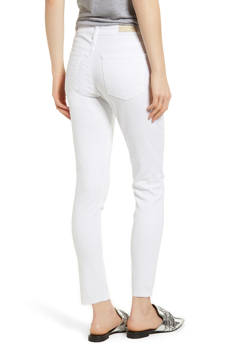 AG The Farrah High Waist Raw Hem Ankle Skinny Jeans, Alternate, color,