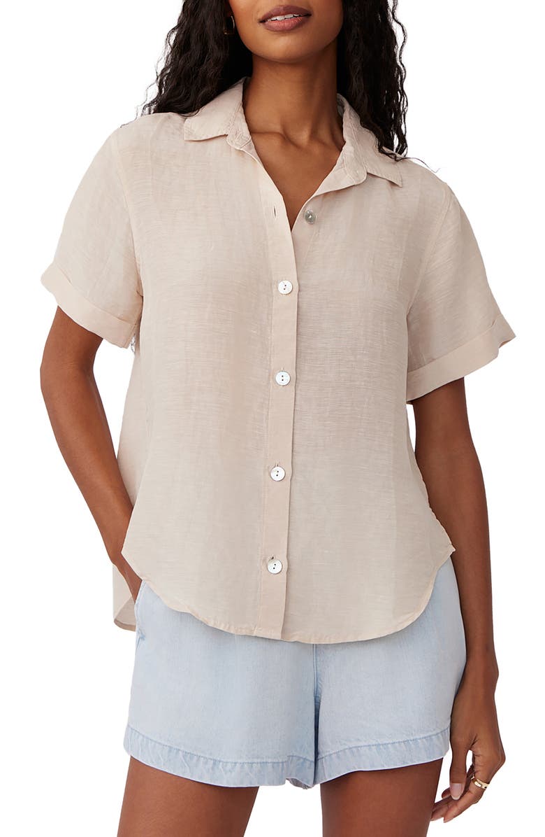 Bella Dahl Cuffed Short Sleeve Shirt, Main, color, 
