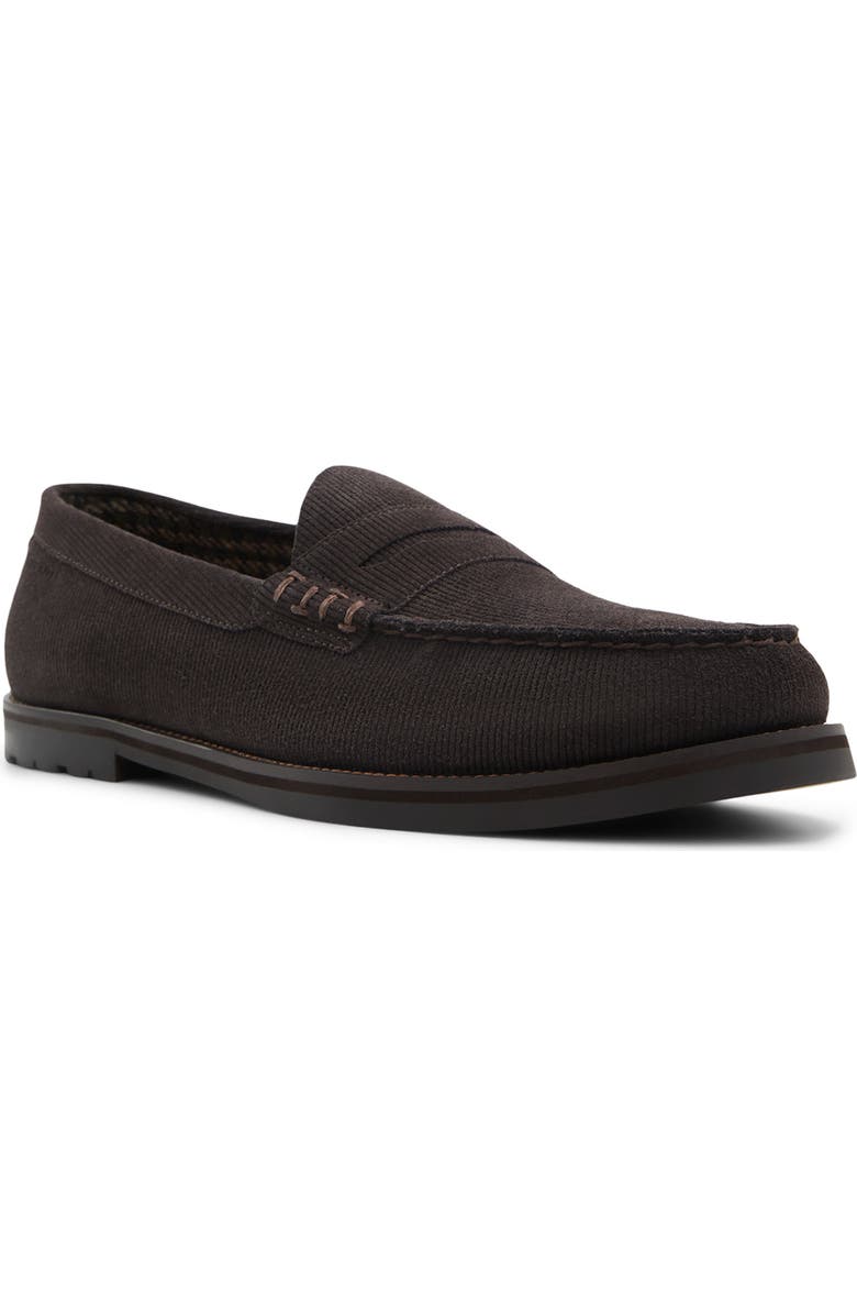 Ted Baker London Parkhill Penny Loafer, Main, color, Suede Dark Brown