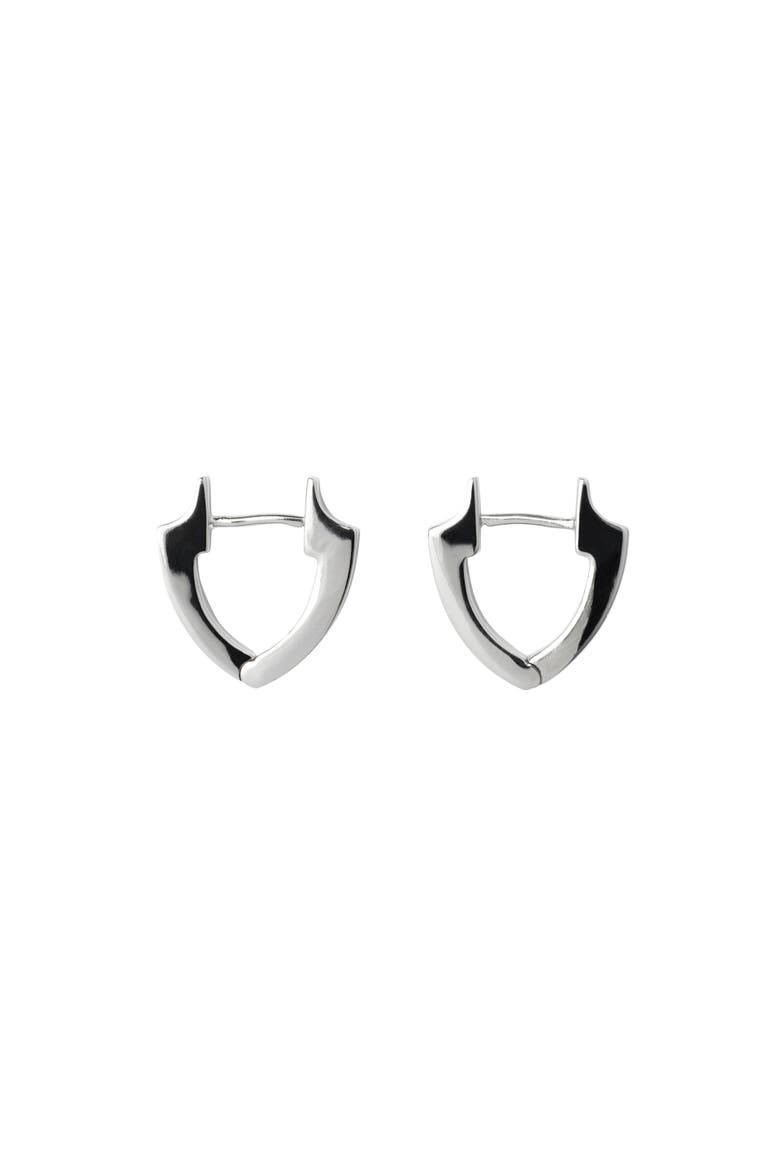 Shield Slim Earrings, Main, color, Silver