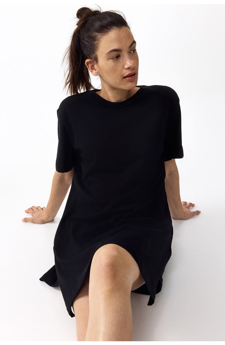 H&M Mama T-shirt Nursing Dress, Alternate, color, Black