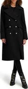 KARL LAGERFELD PARIS Double Breasted Wool Blend Coat