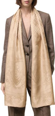 Burberry Floral Crest Silk Jacquard Scarf