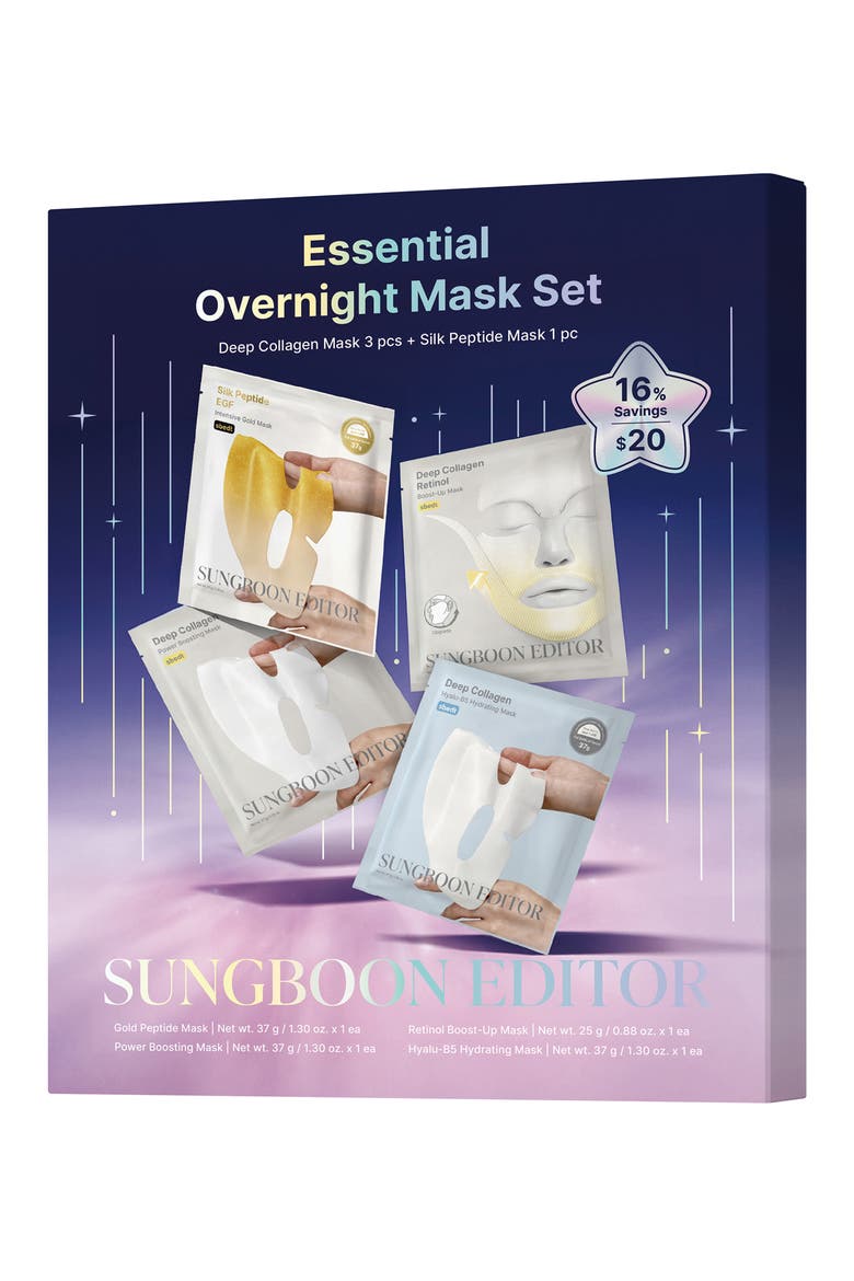 Essential Overnight Mask 4-Piece Set, Main, color, NO COLOR