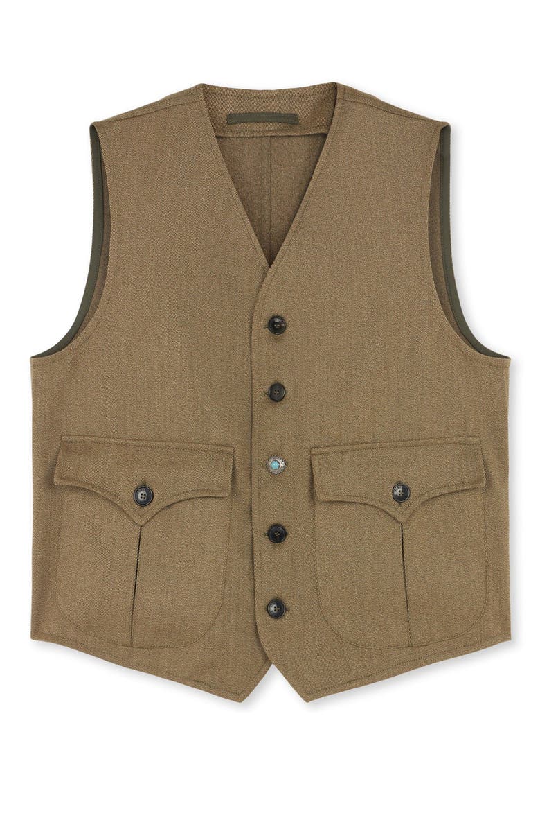 Fortela Donald Twill Cotton Gilet, Main, color, Green