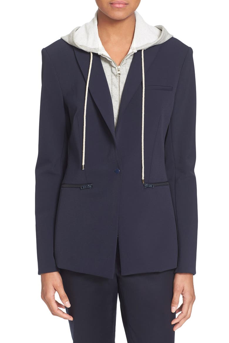 Scuba Jacket with Removable Hooded Dickey, Main, color, NAVY