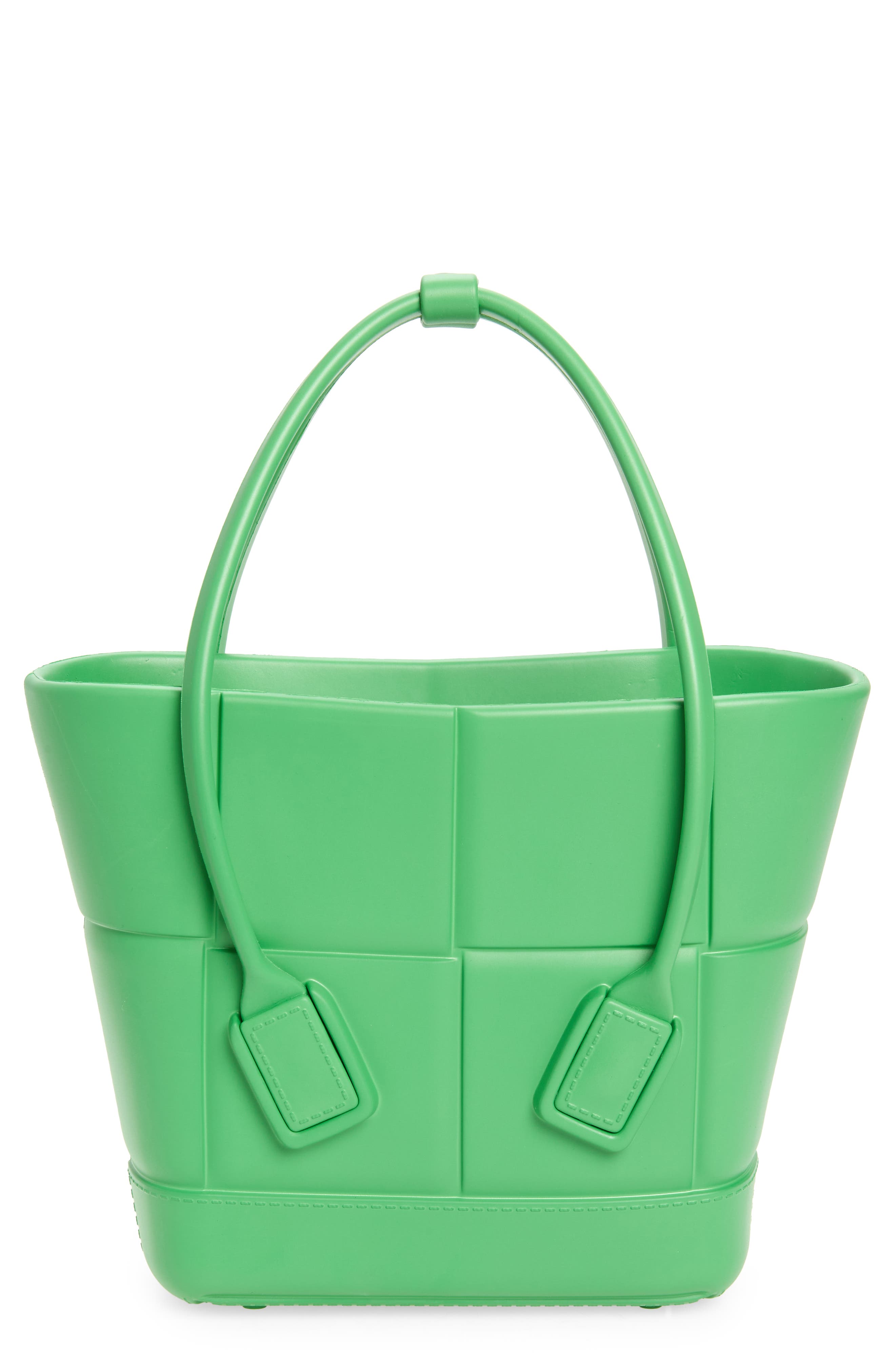 Bottega Veneta Mini Arco Embossed Rubber Tote, Main, color, 