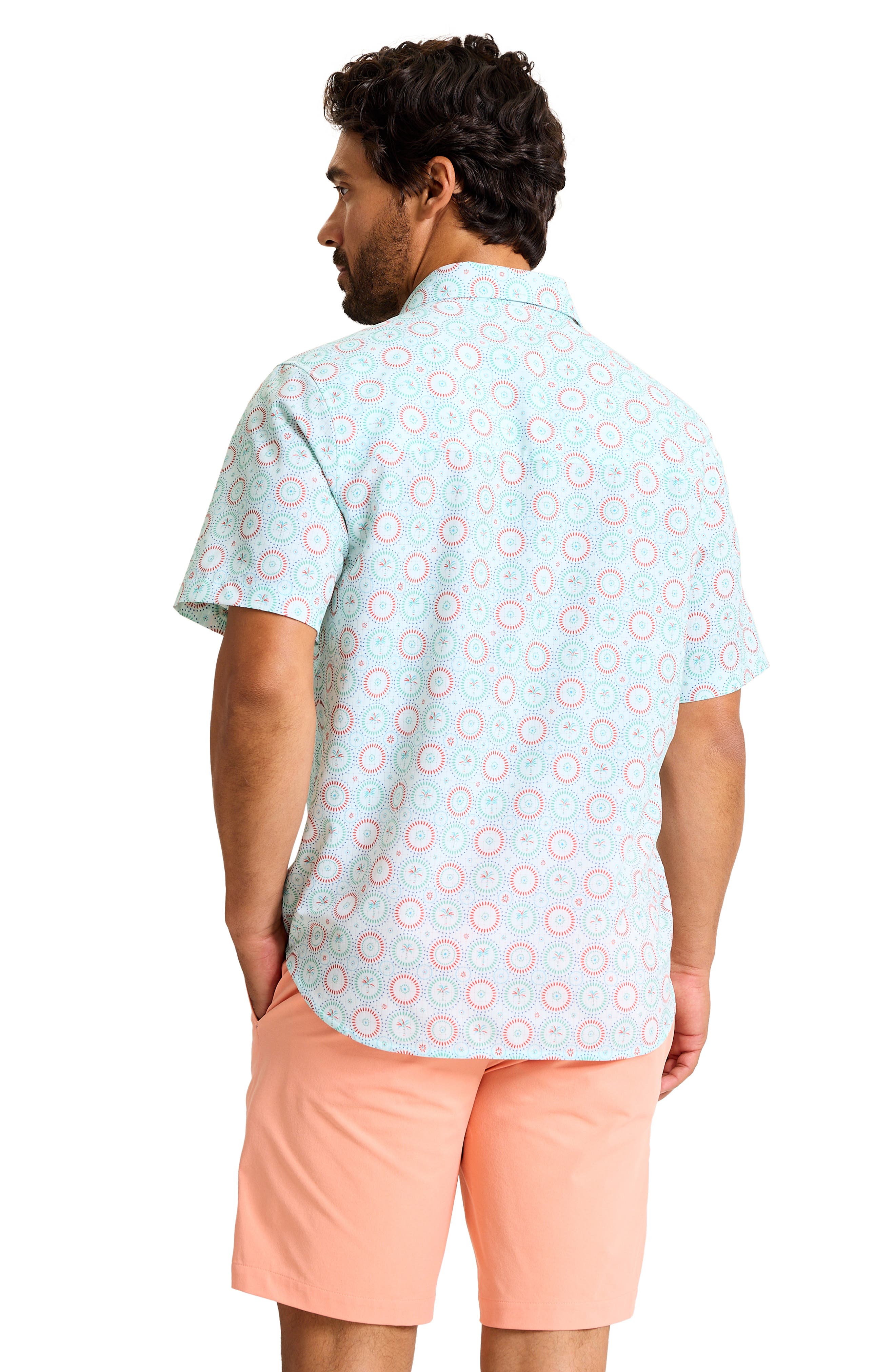 Bahama Coast Retro Palms IslandZone Short Sleeve Button-Up Shirt - image 2