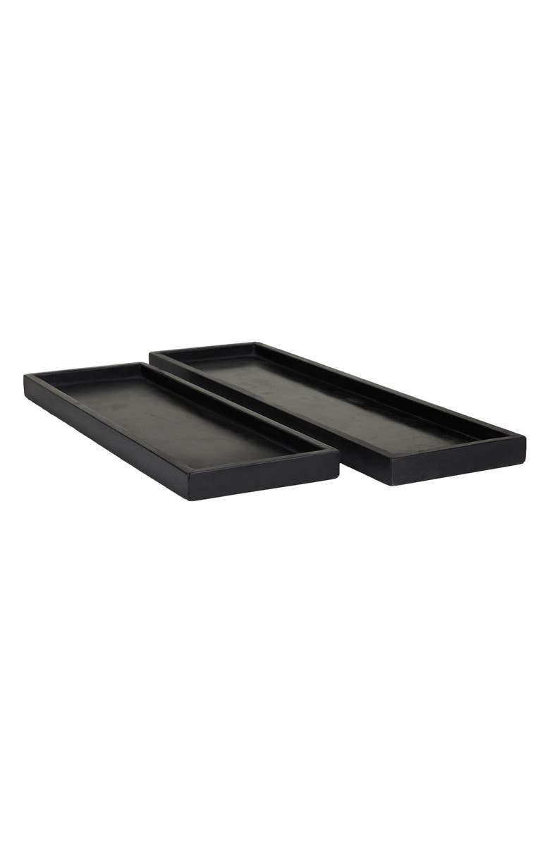 VIVIAN LUNE HOME Set of 2 Marble Trays, Main, color, Black