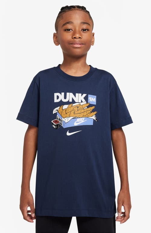 Nike Kids' Sportswear Cotton Graphic T-shirt In Midnight Navy