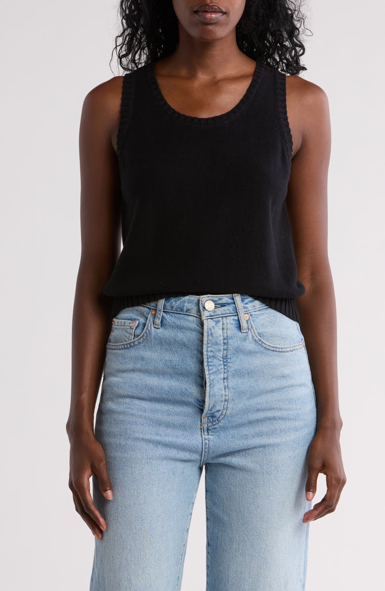Melrose and Market Sweater Tank, Main, color, Black