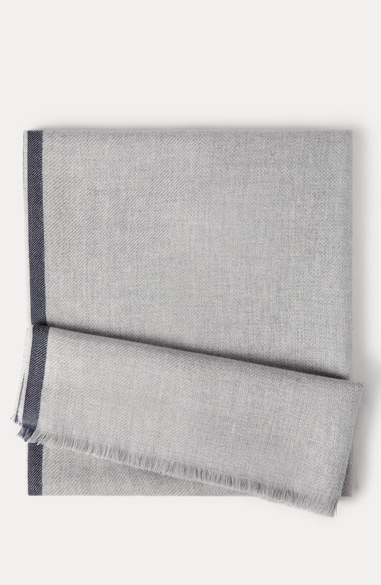Brunello Cucinelli Wool and cashmere scarf, Alternate, color, Pearl Grey