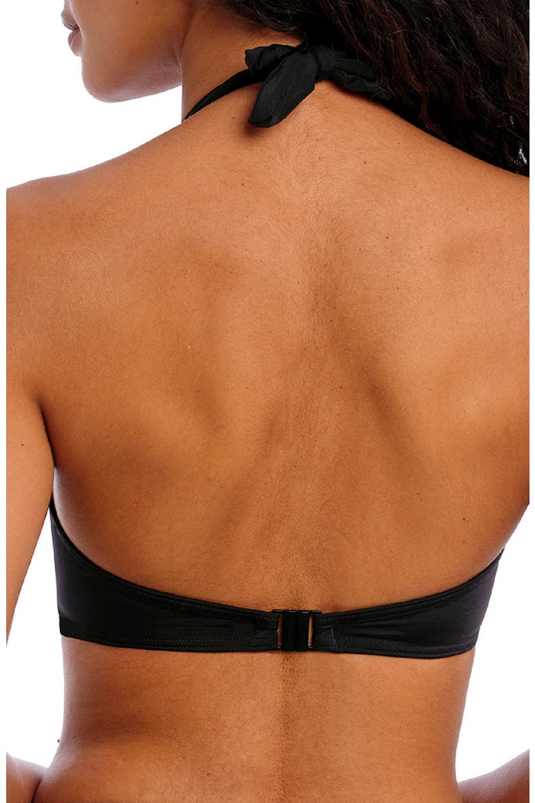 Jewel Cove Underwire Banded Halter Bikini Top, Alternate, color, PLAIN BLACK