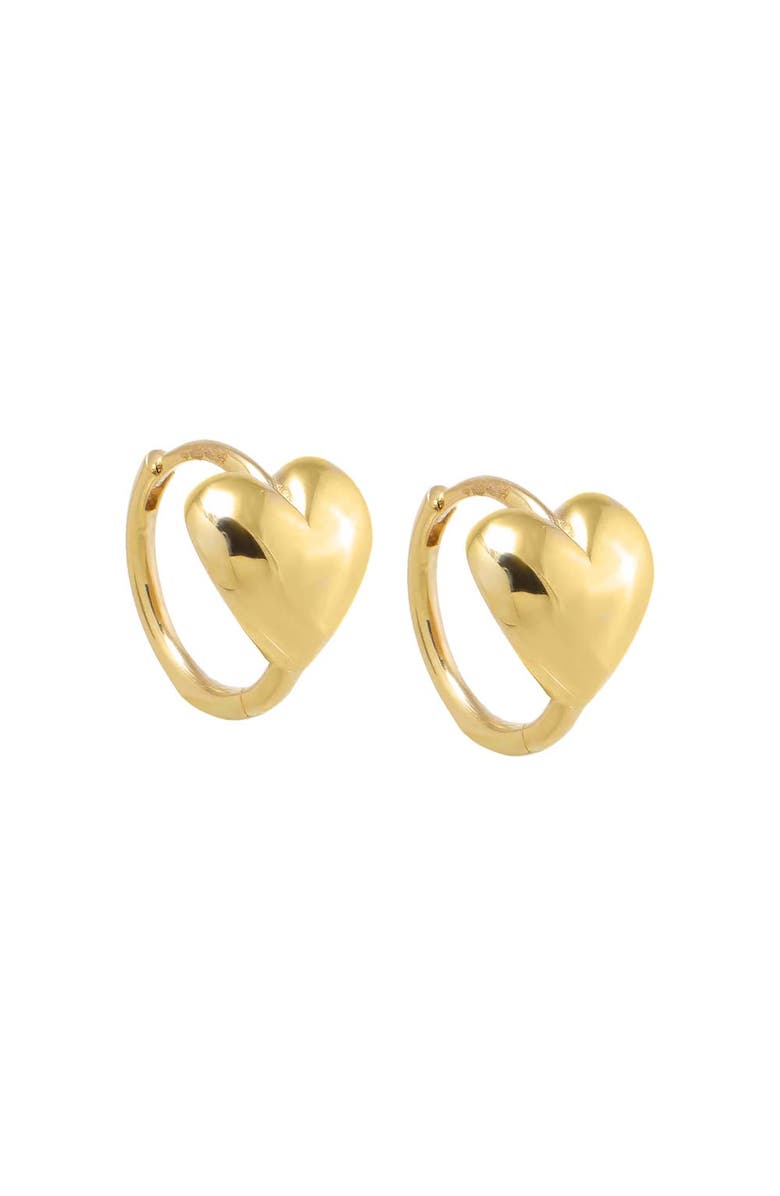 BY ADINA EDEN Solid Heart Huggie Earring 14K, Main, color,