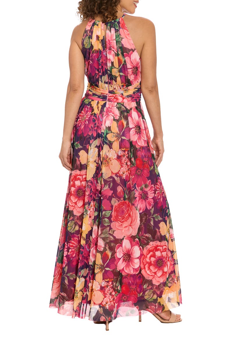 Floral Mesh Maxi Dress, Alternate, color, NAVY/ SNAPDRAGON