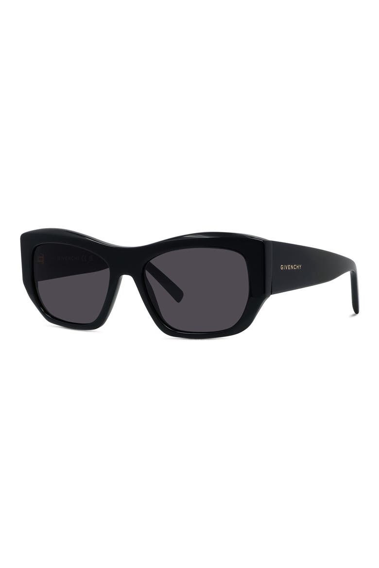GV Day Square Sunglasses, Alternate, color, SHINY BLACK / SMOKE
